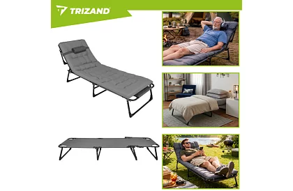 Składane leżaki ogrodowe 192 × 68 × 28 cm – Szare