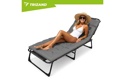 Składane leżaki ogrodowe 192 × 68 × 28 cm – Szare