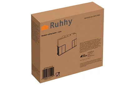 Zestaw 4 bambusowych desek do krojenia i serwowania + stojak