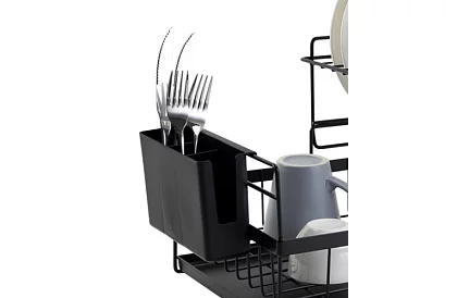 Odkapávač na naczynia – dwupoziomowy, czarny