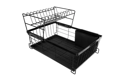 Odkapávač na naczynia – dwupoziomowy, czarny