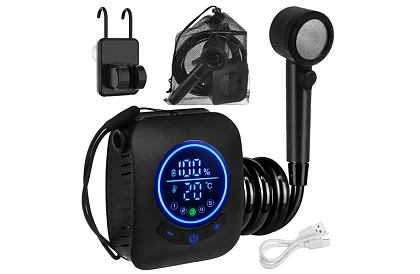 Przenośna prysznic kempingowy z LCD i pompą 8000 mAh – ładowalna