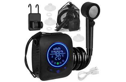 Przenośna prysznic kempingowy z LCD i pompą 8000 mAh – ładowalna