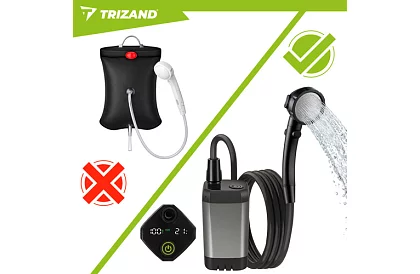 Przenośna prysznic kempingowy z LCD i pompą 6000 mAh – ładowalna