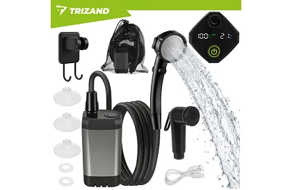 Przenośna prysznic kempingowy z LCD i pompą 6000 mAh – ładowalna