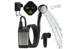 Przenośna prysznic kempingowy z LCD i pompą 6000 mAh – ładowalna