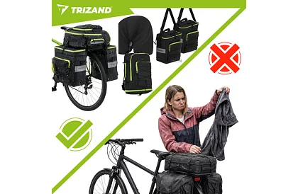 Torba rowerowa, plecak 3w1 – na bagażnik rowerowy - 65 l