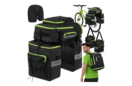 Torba rowerowa, plecak 3w1 – na bagażnik rowerowy - 65 l