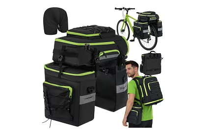 Torba rowerowa, plecak 3w1 – na bagażnik rowerowy - 65 l