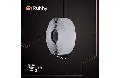 Samoprzylepny rzep 5 x 500 cm – czarny