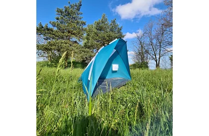 Plażowy namiot niebiesko-szary 220 × 120 × 120 cm