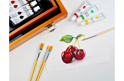 Zestaw artystyczny do malowania w drewnianym etui – 177 sztuk