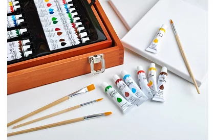 Zestaw artystyczny do malowania w drewnianym etui – 177 sztuk