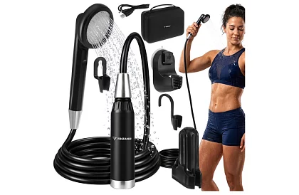 Prysznic kempingowy z pompą 2200 mAh – ładowalny