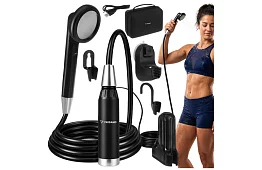 Prysznic kempingowy z pompą 2200 mAh – ładowalny