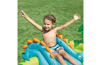 Nadmuchiwany plac zabaw wodny z zjeżdżalnią 191 x 152 x 58 cm – Dinozaur I57166