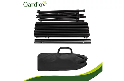 Składany czarny stół ogrodowy – stół na balkon, taras