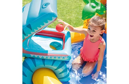 Nadmuchiwany plac zabaw wodny z zjeżdżalnią 5 w 1 – I57444