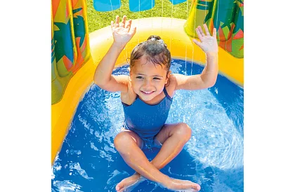 Nadmuchiwany plac zabaw wodny z zjeżdżalnią 5 w 1 – I57444
