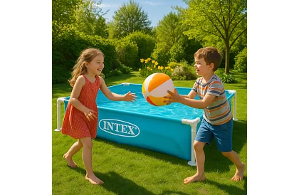 Basen dziecięcy z ramą 122 × 122 × 30 cm – I57173