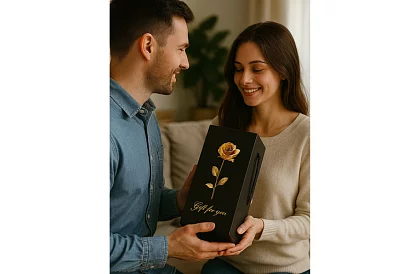 Wieczna róża w szkle z oświetleniem LED