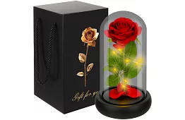 Wieczna róża w szkle z oświetleniem LED