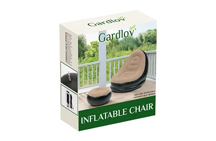 Fotel dmuchany z podnóżkiem - nośność 120 kg