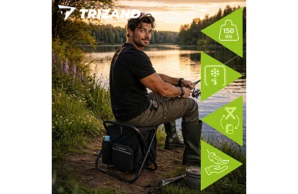 Krzesło wędkarskie z plecakiem Tourist 3w1 składane – nośność 150 kg