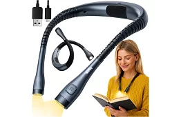 Lampa na szyję do czytania książek – ładowana przez USB-C