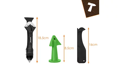 Zestaw szpatułek, zgarniaczy do nakładania i usuwania materiałów fugowych