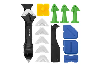 Zestaw szpatułek, zgarniaczy do nakładania i usuwania materiałów fugowych