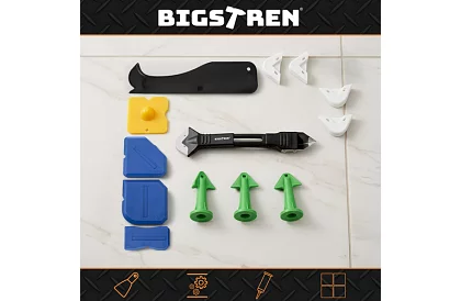 Zestaw szpatułek, zgarniaczy do nakładania i usuwania materiałów fugowych