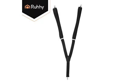 Męskie elastyczne szelki – czarne szelki o szerokości 3,5 cm