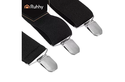 Męskie elastyczne szelki – czarne szelki o szerokości 3,5 cm