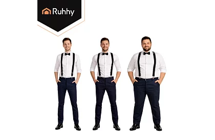 Męskie elastyczne szelki – czarne szelki o szerokości 3,5 cm