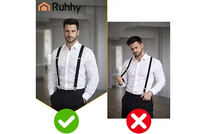 Męskie elastyczne szelki – czarne szelki o szerokości 3,5 cm