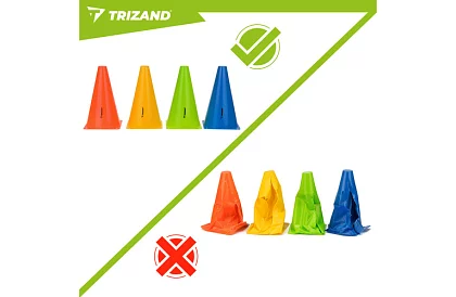 Treningowe kolorowe stożki 23 cm – zestaw 10 szt.