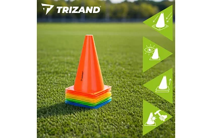 Treningowe kolorowe stożki 23 cm – zestaw 10 szt.