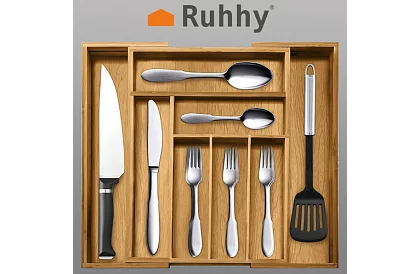 Organizer bambusowy do szuflad – regulowany sztućce