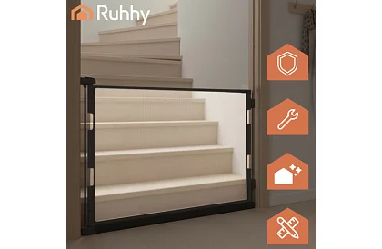 Wysuwana roleta zabezpieczająca do drzwi – szara - 160 cm