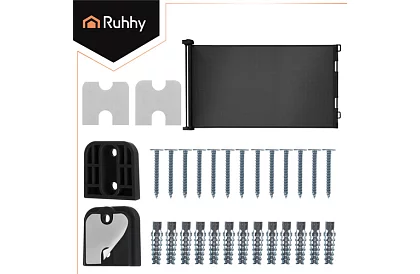 Wysuwana roleta zabezpieczająca do drzwi – szara - 160 cm