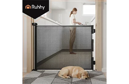 Wysuwana roleta zabezpieczająca do drzwi – szara - 160 cm