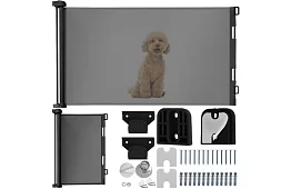 Wysuwana roleta zabezpieczająca do drzwi – szara - 160 cm