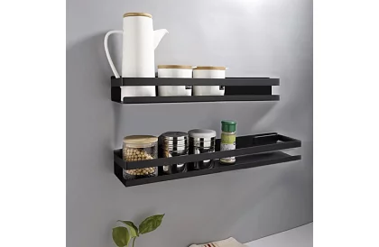 Półka łazienkowa - czarna - 50 cm