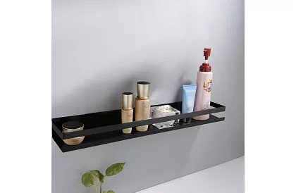 Półka łazienkowa - czarna - 50 cm