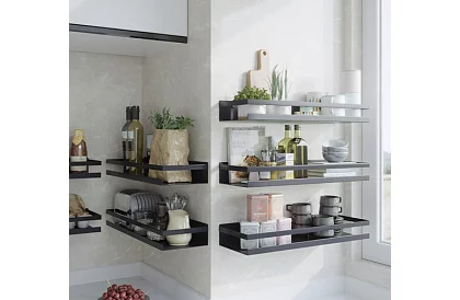 Półka łazienkowa - czarna - 50 cm