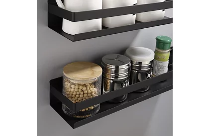 Półka łazienkowa - czarna - 50 cm