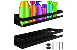 Półka łazienkowa - czarna - 50 cm