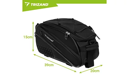 Torba na tylny bagażnik 10 l – wodoodporna torba rowerowa 39 × 20 × 15 cm