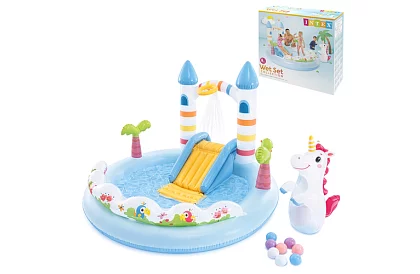 Nadmuchiwany plac zabaw wodny 196x178x127 cm - Zamek I56148NP